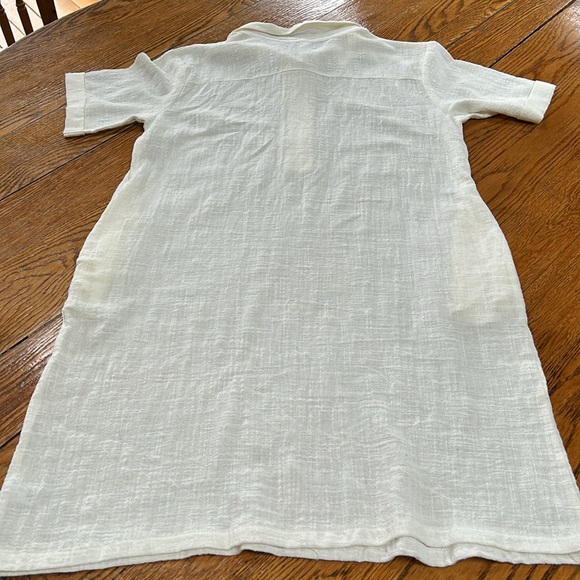 Zenana shift dress.  Cream color gauzy cotton fabric. Pockets. Size Small. NWT - Picture 4 of 12